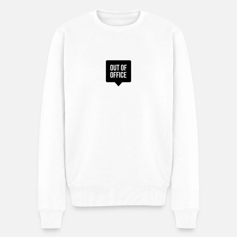 Out of office - Männer Premium Bio Pullover - Weiß