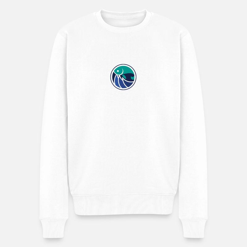 pêche pêche pêche motif logo - Pull Premium bio Homme - blanc