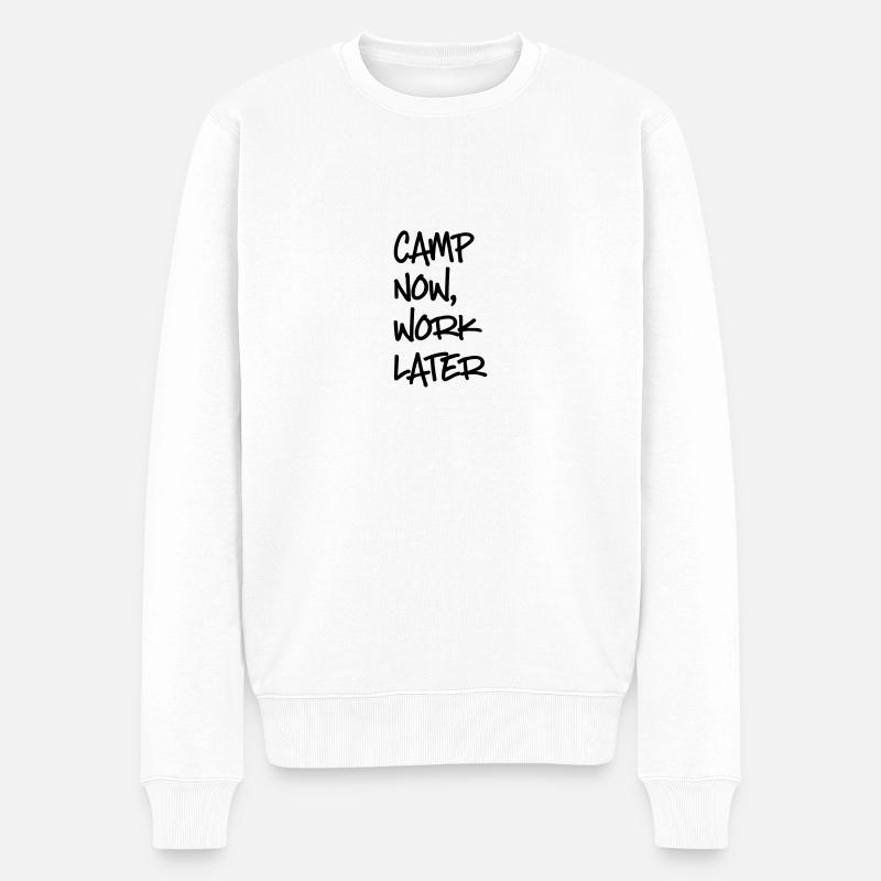 Camping - Männer Premium Bio Pullover - Weiß