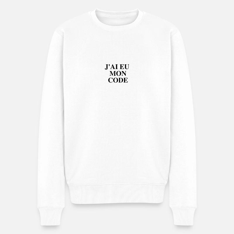 J'ai eu mon code - Pull Premium bio Homme - blanc