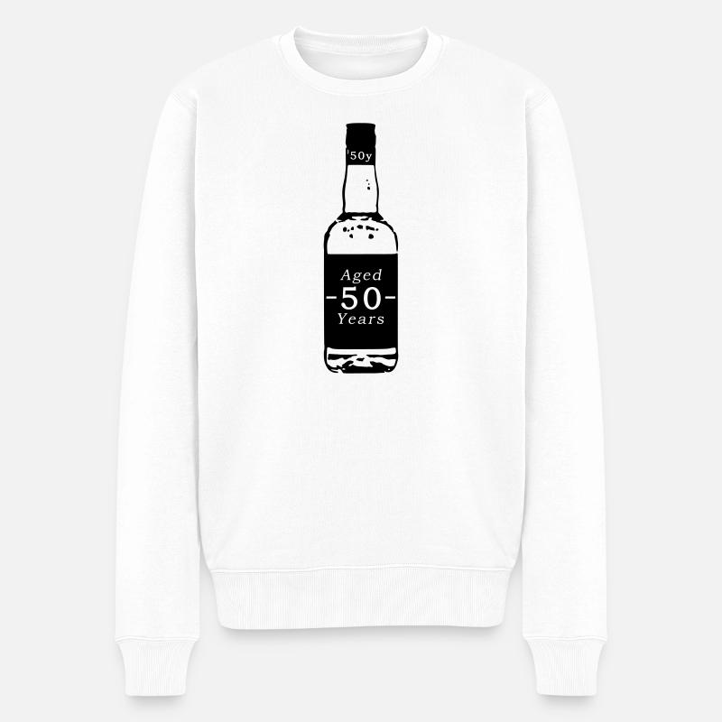 50 Jahre - Whisky - Männer Premium Bio Pullover - Weiß