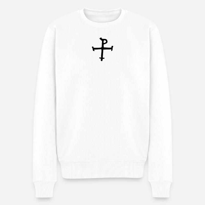 Sigil Mystisches Kreuz - Männer Premium Bio Pullover - Weiß