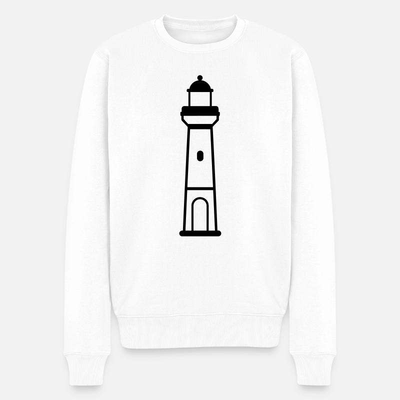 Leuchtturm - Männer Premium Bio Pullover - Weiß