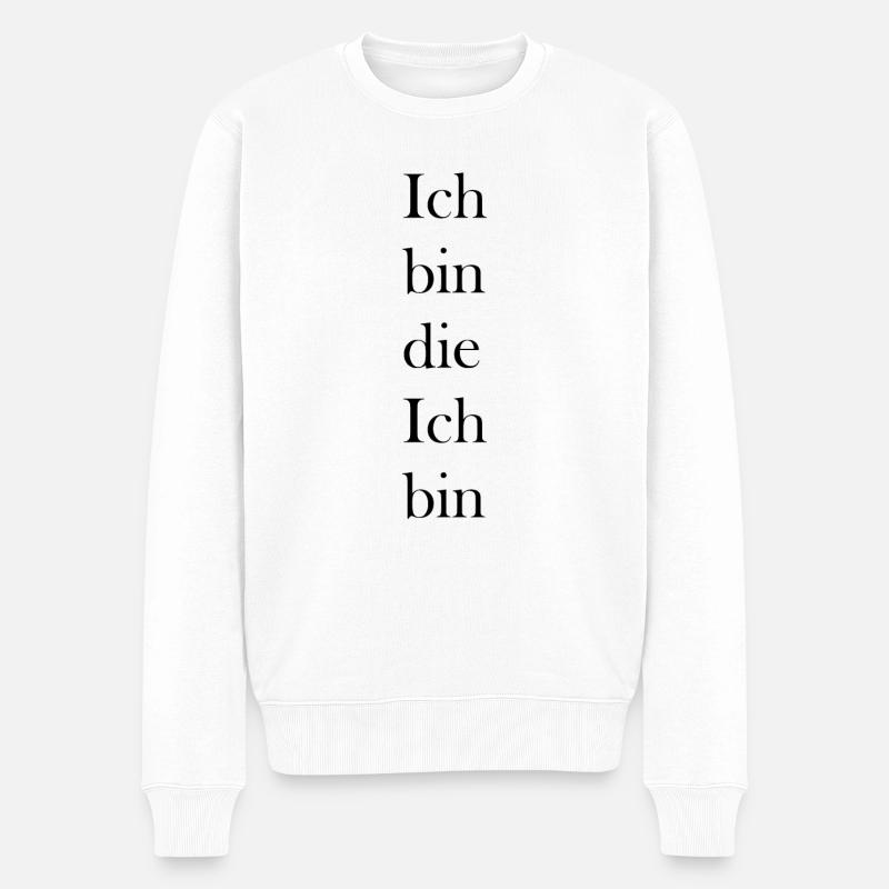 Ich bin die Ich bin - Männer Premium Bio Pullover - Weiß