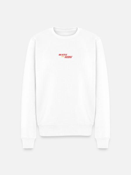 Hustle with Heart (red) - Men's Premium Organic Jumper - white