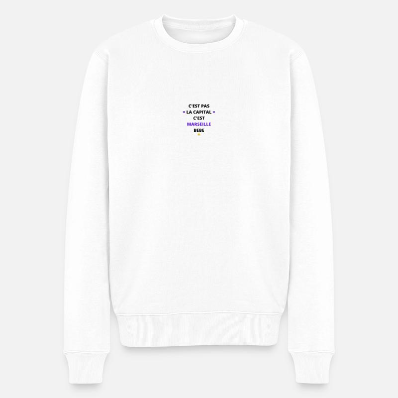 C EST PAS LA CAPITAL C EST MARSEILLE BEBE ! - Pull Premium bio Homme - blanc