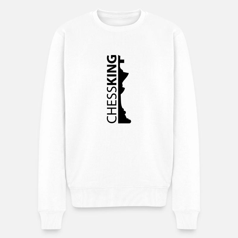 ChessKing - Männer Premium Bio Pullover - Weiß
