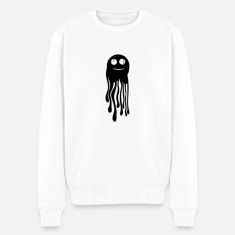 Cute Monster - Männer Premium Bio Pullover - Weiß