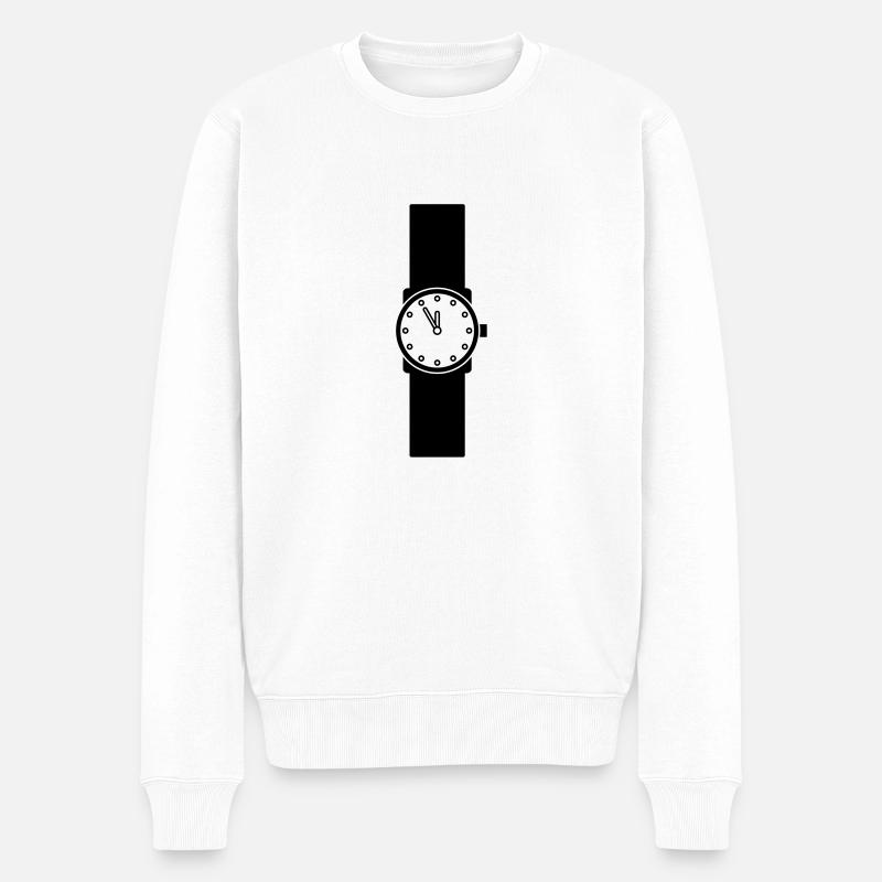 wristwatch - Männer Premium Bio Pullover - Weiß