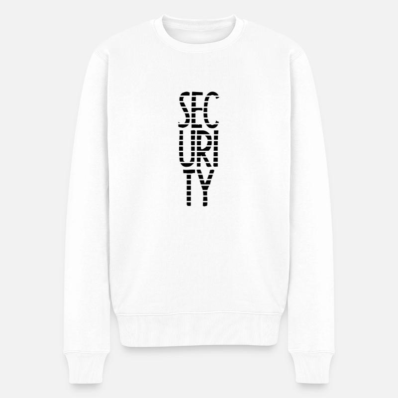 Security Star Stamp - Männer Premium Bio Pullover - Weiß