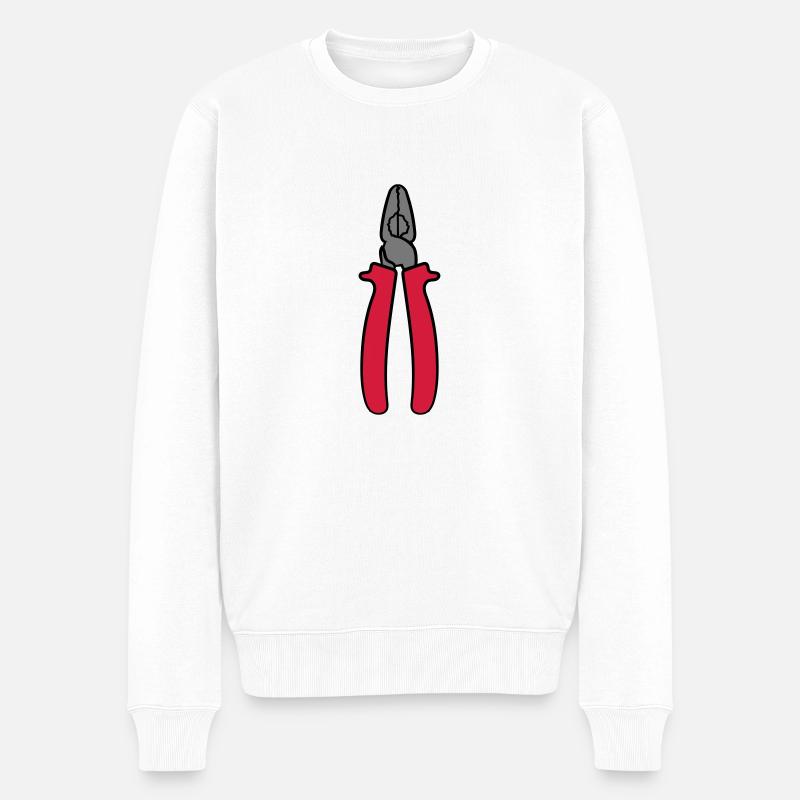 zange greifzange abzwicken ziehen greifen kleine n - Männer Premium Bio Pullover - Weiß