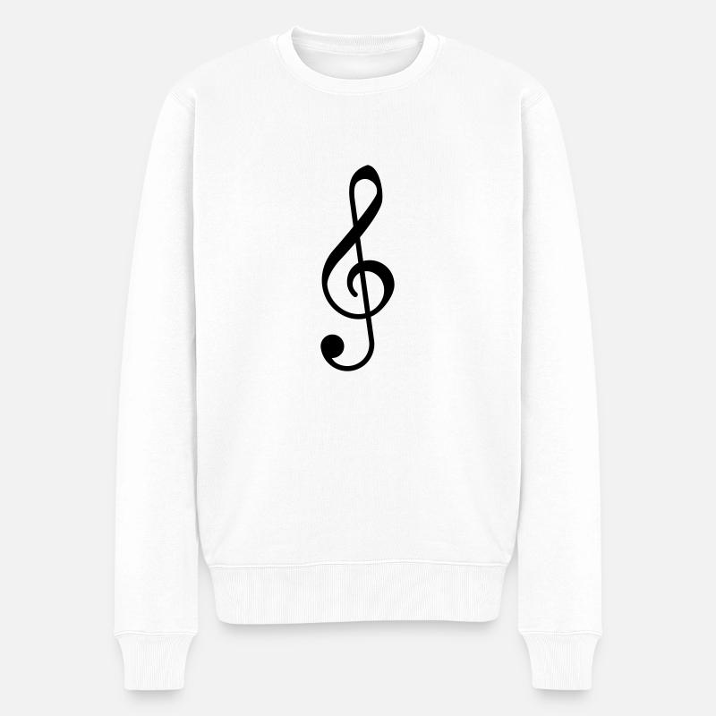 Violin Clef - Clef - Økologisk premium-sweatshirt til mænd - hvid