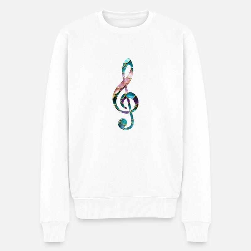 Bodenschlüssel-Sirene - Männer Premium Bio Pullover - Weiß