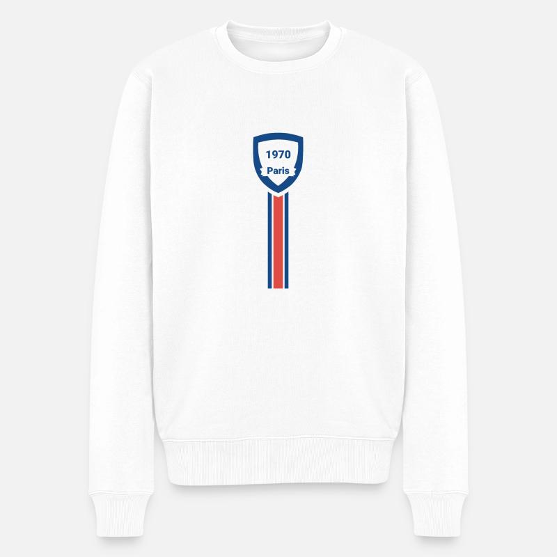 Pariser Fußballverein - Männer Premium Bio Pullover - Weiß