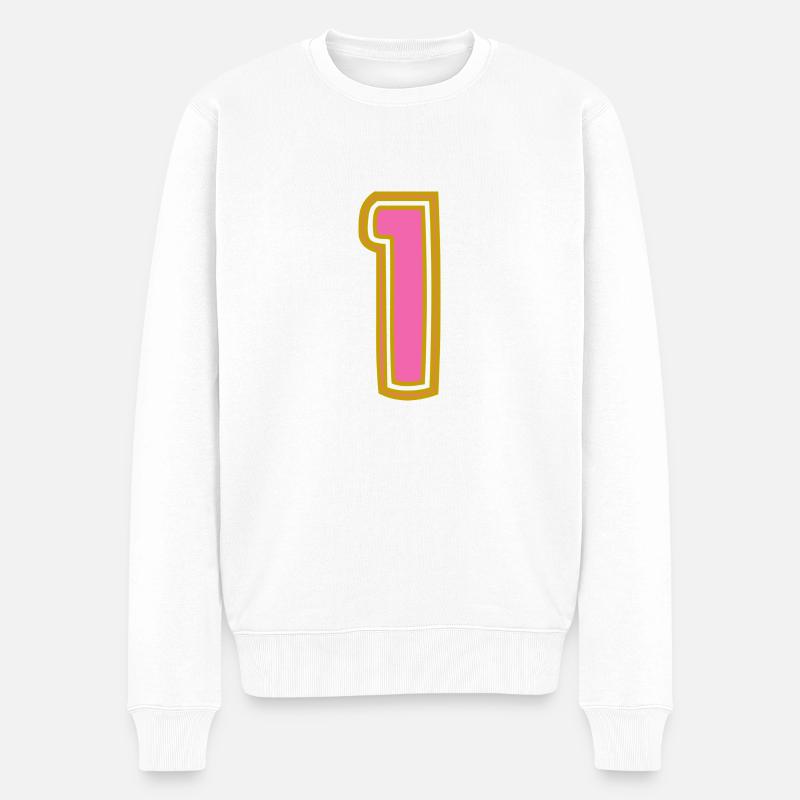 1. 1 AN. 1er ANNIVERSAIRE. ANNIVERSAIRE 1 AN - Pull Premium bio Homme - blanc