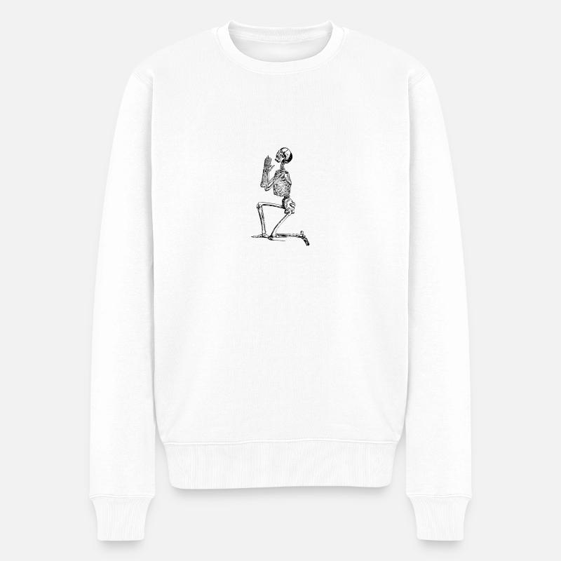 squelette prier - Pull Premium bio Homme - blanc