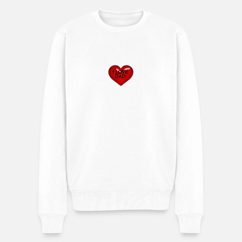 I LOVE DAD - Pull Premium bio Homme - blanc