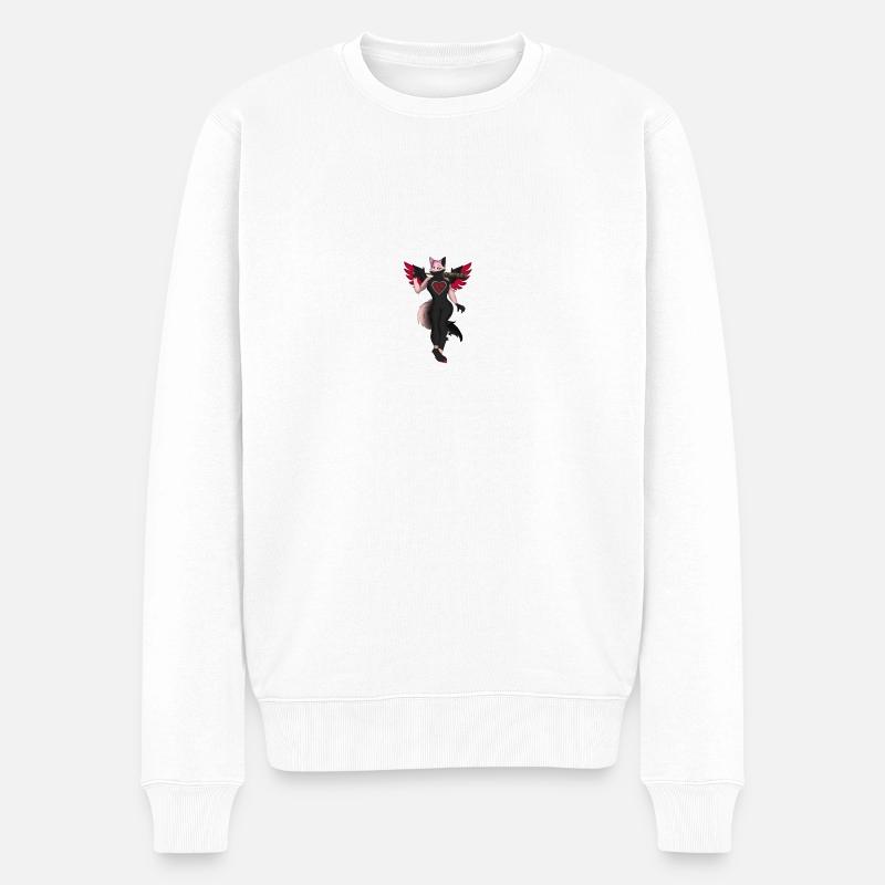 Butterfly mit Baseballschläger - Männer Premium Bio Pullover - Weiß