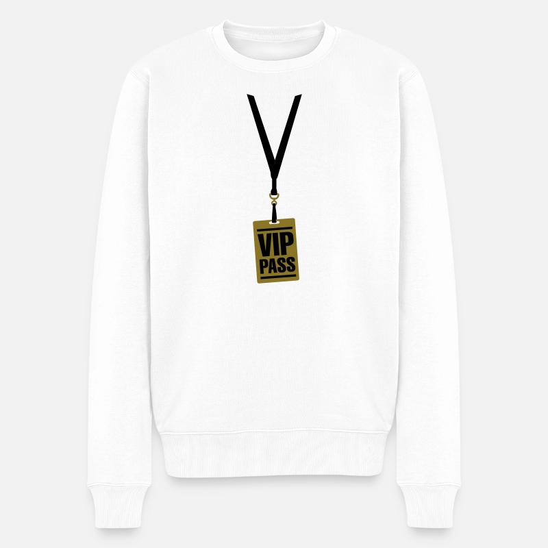 VIP-Pass - Männer Premium Bio Pullover - Weiß