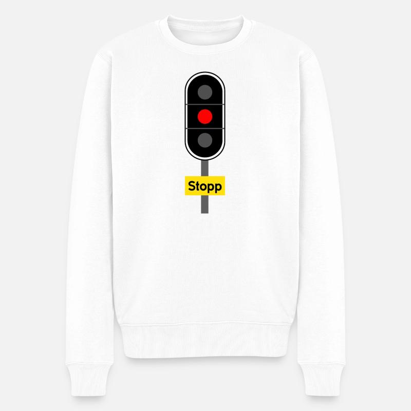 Stoppen - Männer Premium Bio Pullover - Weiß