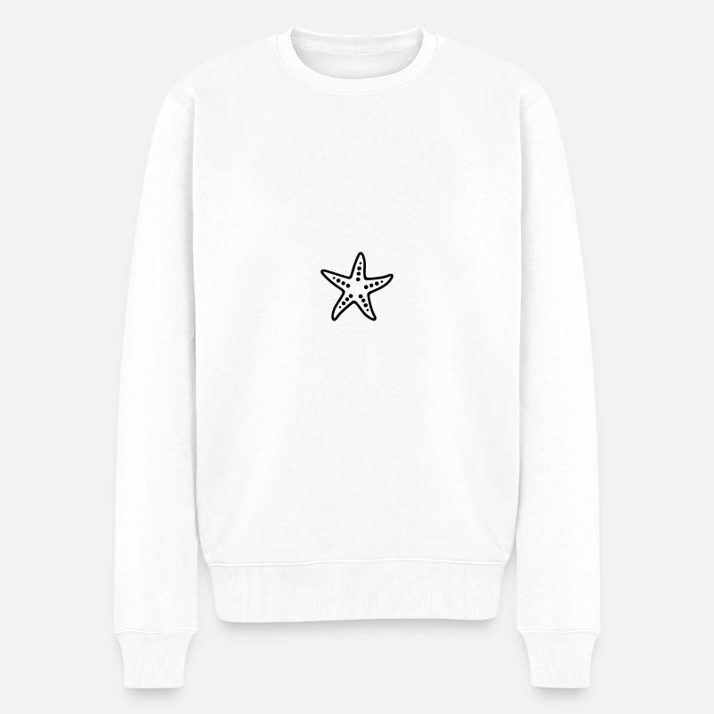 Seestern - Männer Premium Bio Pullover - Weiß