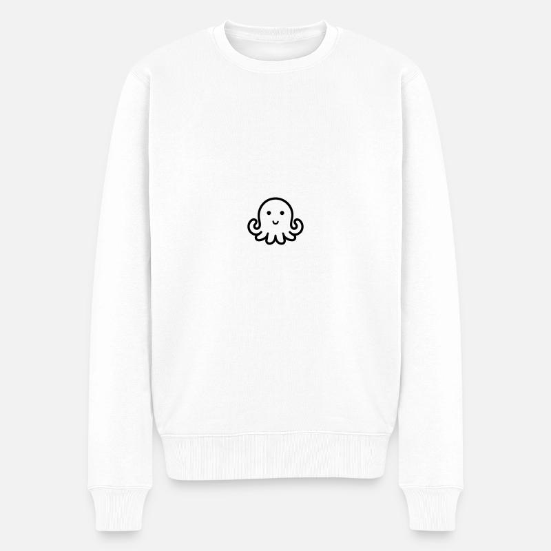 Krake - Männer Premium Bio Pullover - Weiß