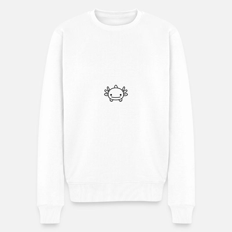 Axolotl - Männer Premium Bio Pullover - Weiß