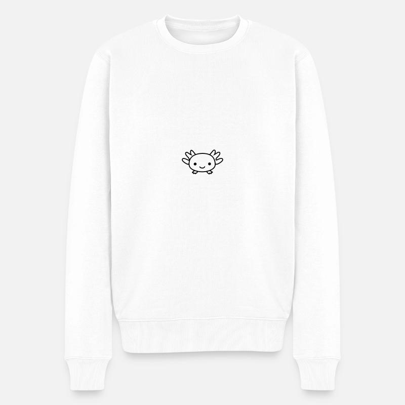 Axolotl - Männer Premium Bio Pullover - Weiß