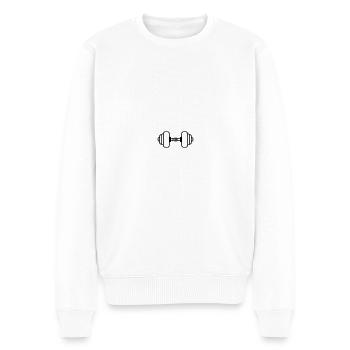 Hantel - Männer Premium Bio Pullover - Weiß - Vorne - Thijin (182cm)