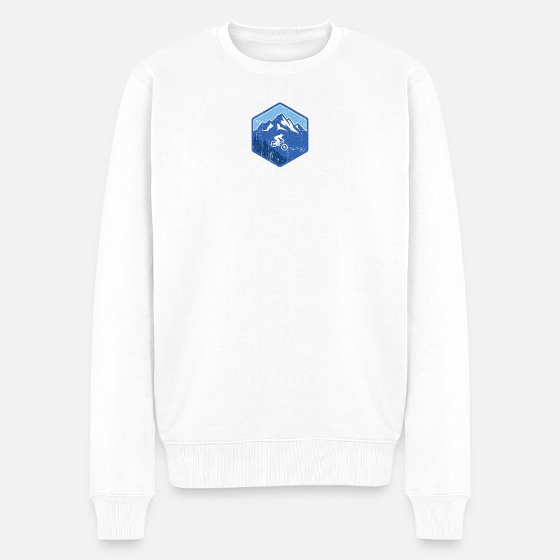 Cycliste de VTT alpin - Pull Premium bio Homme - blanc