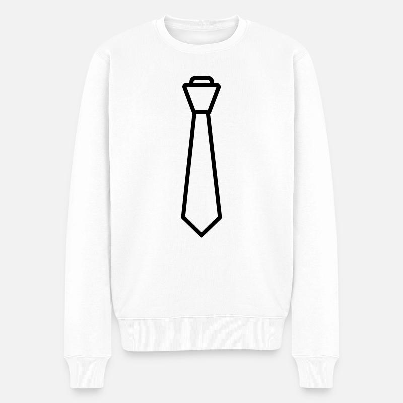 Cravate - Pull Premium bio Homme - blanc