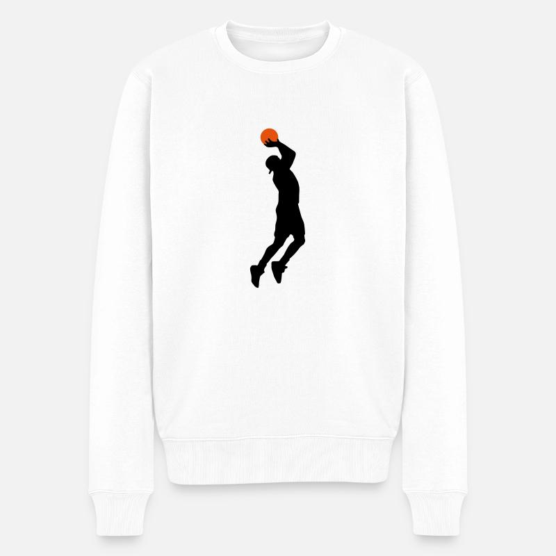 basketballer_2c - Männer Premium Bio Pullover - Weiß