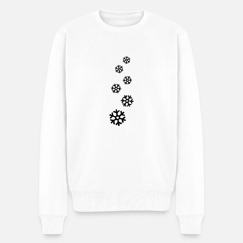 schneeflocken_r1 - Männer Premium Bio Pullover - Weiß