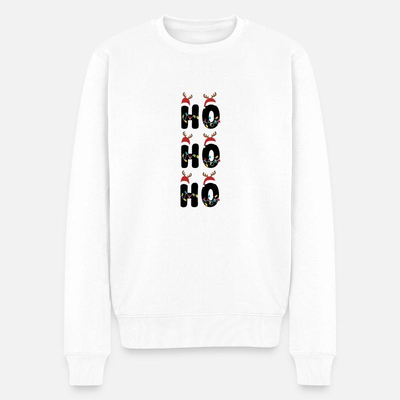 Ho ho ho - Weihnachten - Männer Premium Bio Pullover - Weiß