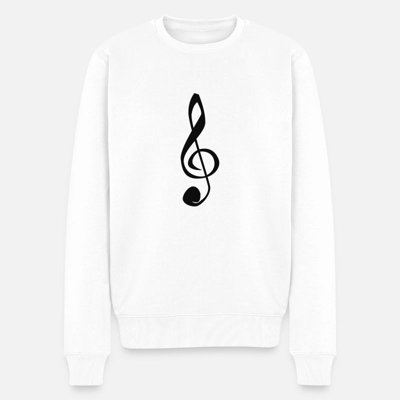 Violinschlüssel - Männer Premium Bio Pullover - Weiß