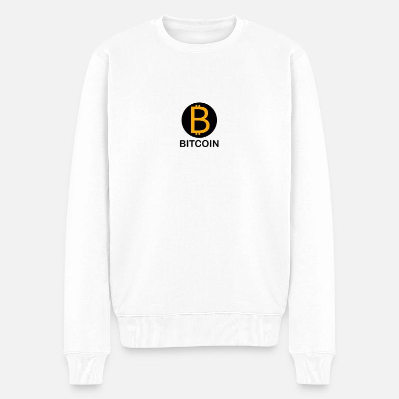 BTC-Bitcoin Logo - Männer Premium Bio Pullover - Weiß