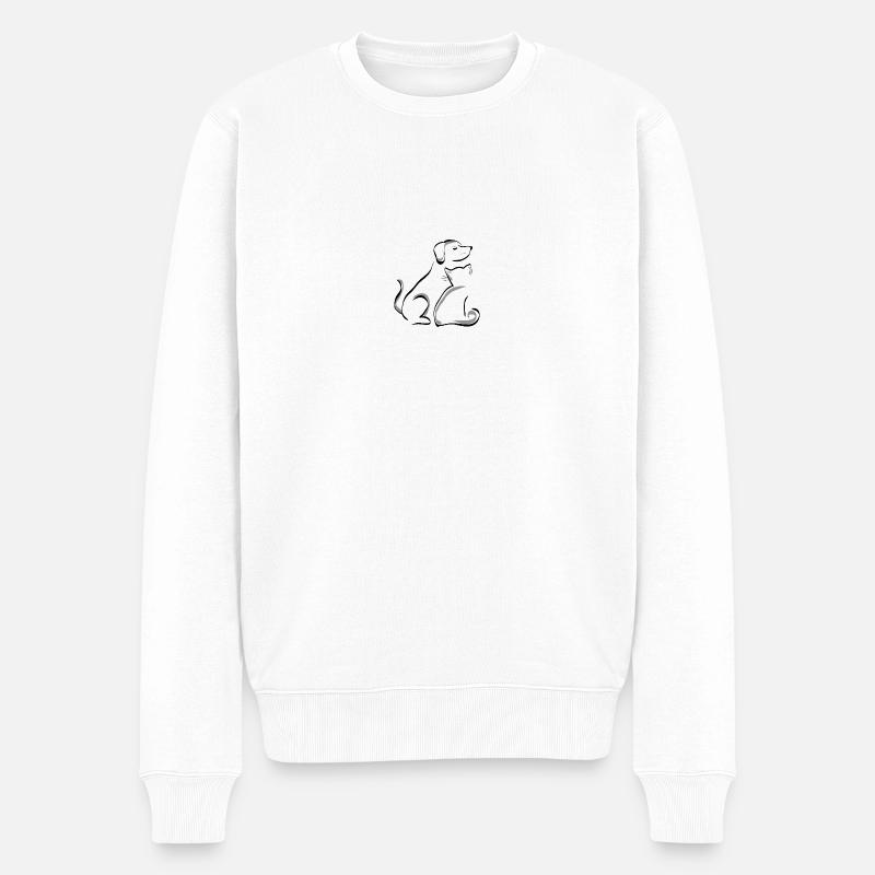 Katzenhund - Männer Premium Bio Pullover - Weiß