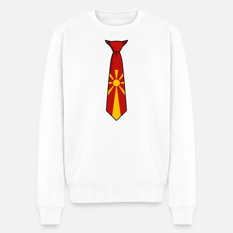Cravate Macédoine – Conception du drapeau - Pull Premium bio Homme - blanc