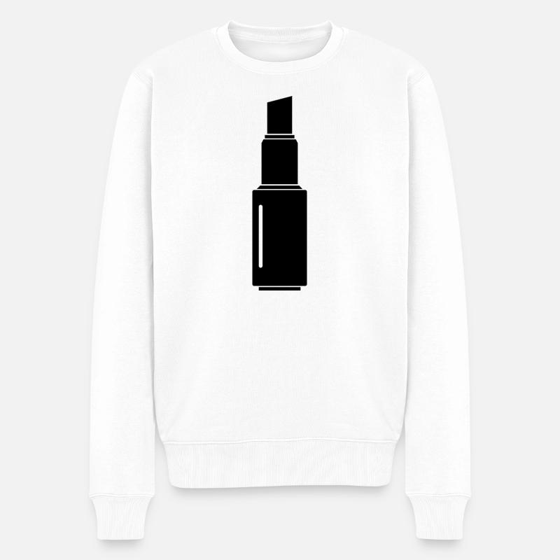 Lippenstift - Männer Premium Bio Pullover - Weiß