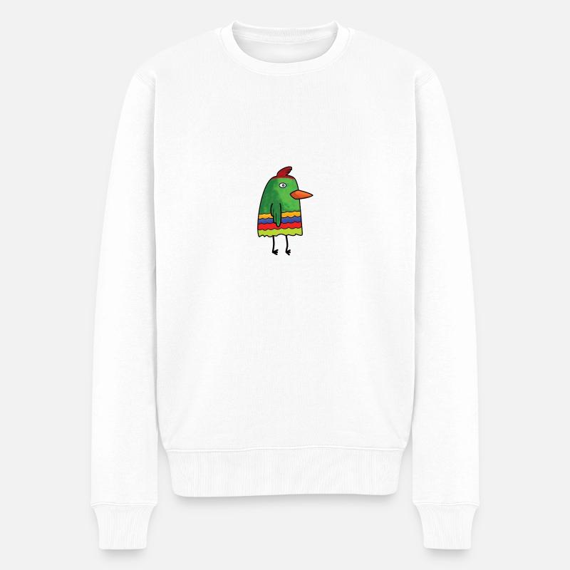 schräger Vogel - Männer Premium Bio Pullover - Weiß