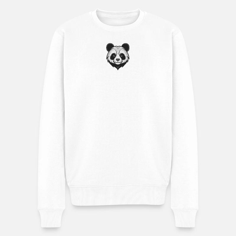 Charmanter Panda Masken-Design - Männer Premium Bio Pullover - Weiß