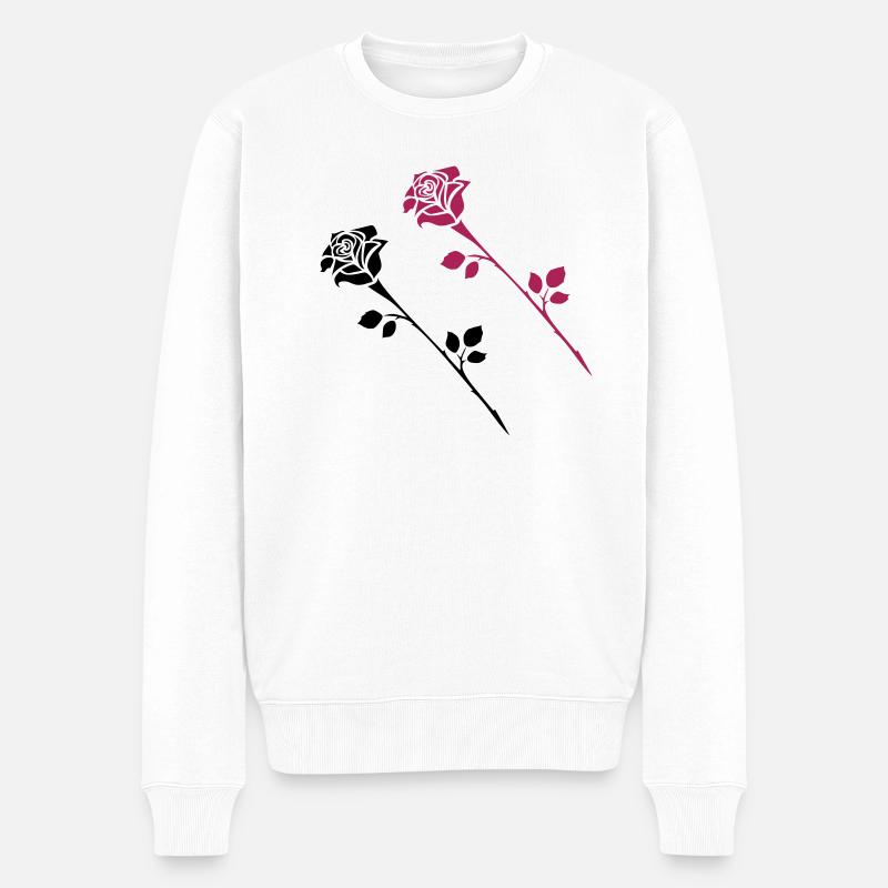 Rose1 - Pull Premium bio Homme - blanc