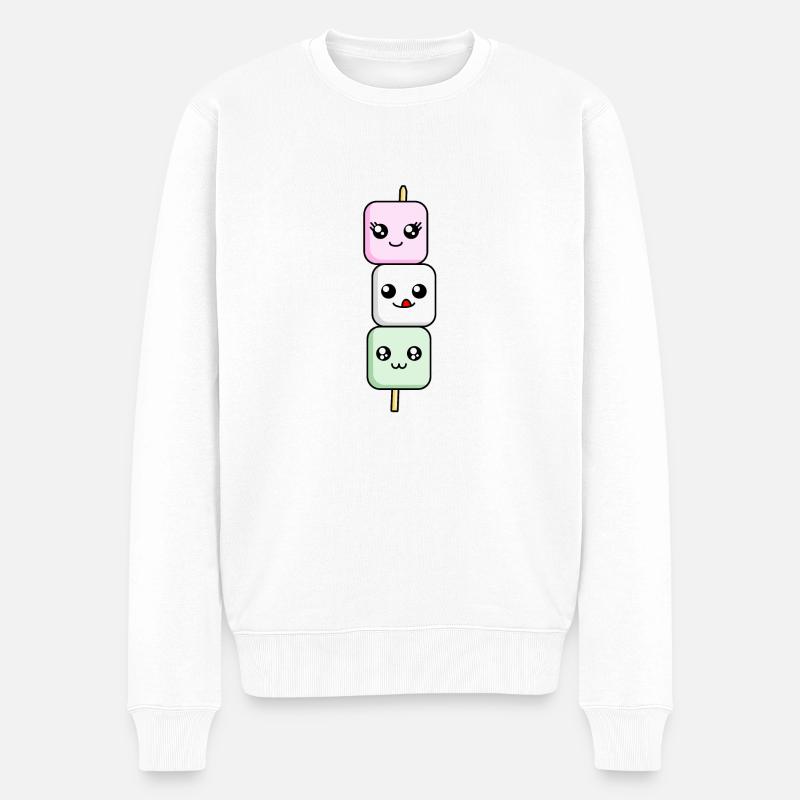 Brochette de Marshmallow - Pull Premium bio Homme - blanc