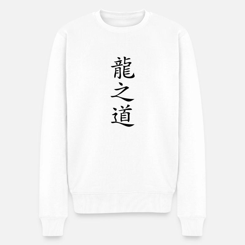 Weg des Drachen - Männer Premium Bio Pullover - Weiß