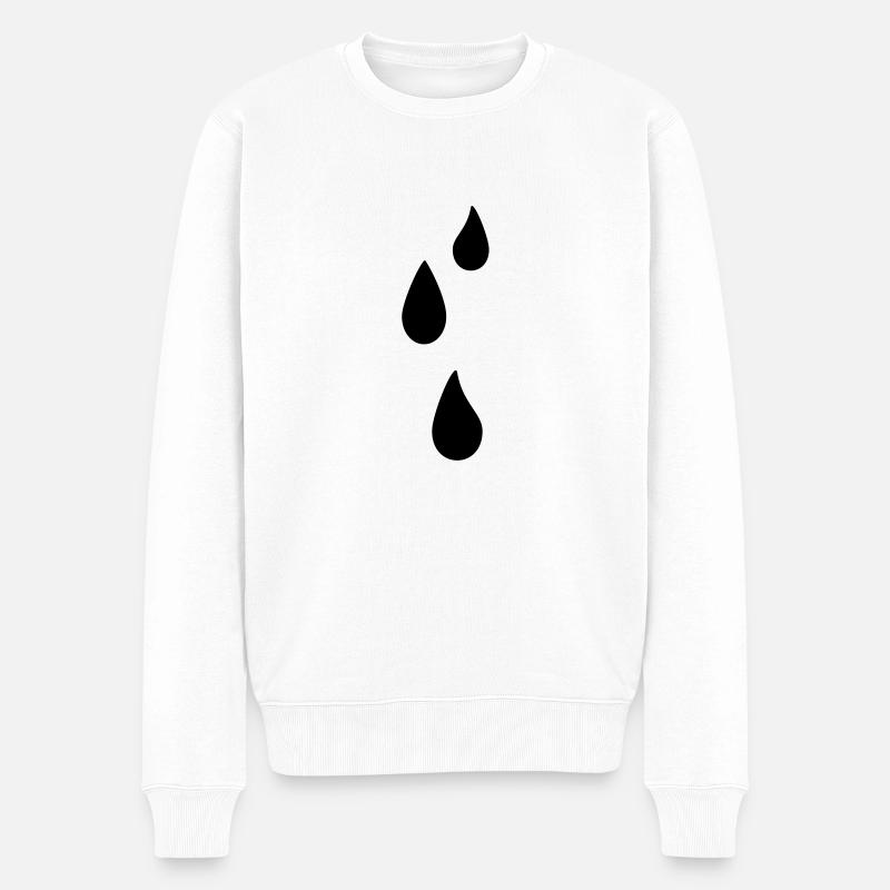 drops__f1 - Männer Premium Bio Pullover - Weiß
