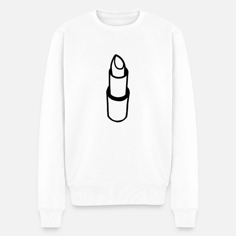 lipstick design - Männer Premium Bio Pullover - Weiß