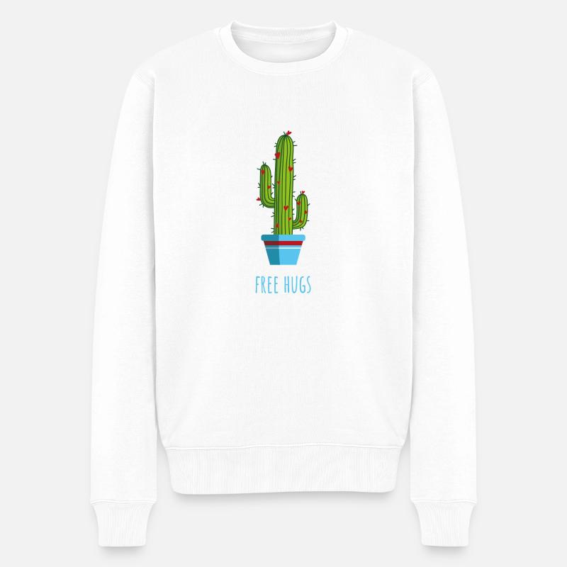 Cactus "câlins gratuits" - Pull Premium bio Homme - blanc