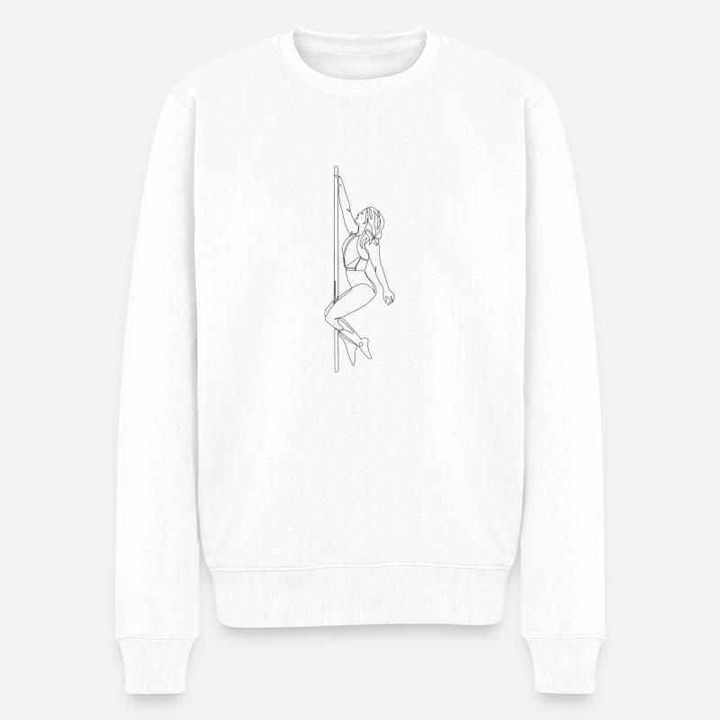 Poledance oneline - Männer Premium Bio Pullover - Weiß