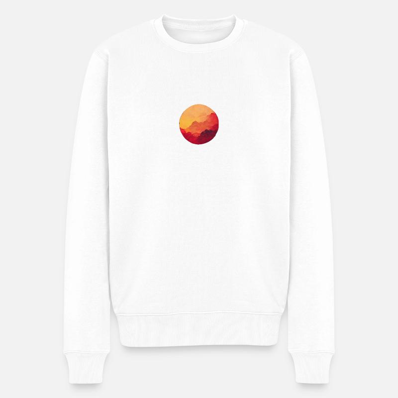 Sonne gefüllt mit Roten Wolken - Männer Premium Bio Pullover - Weiß