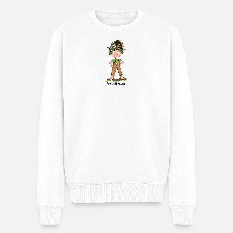 Powered by Plants - Männer Premium Bio Pullover - Weiß